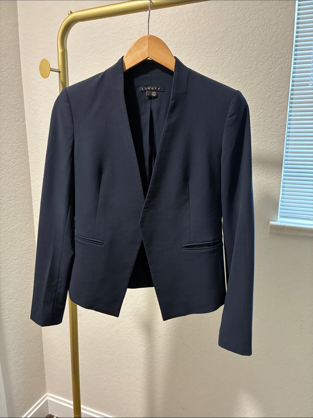 Theory Navy Open-Front Women's Blazer Jacket